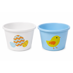 2 x Blue Chick & White eggs Easter basket