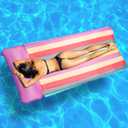 PARENTSWELL Oversized Float 72" x 38", X-Large Fabric-Covered Lounge Chair with Headrest, Inflatable Pool Lounger, Floaties, Party Decorations for Adults