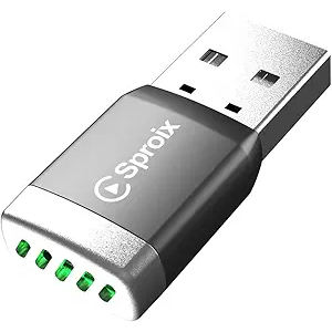 Wireless Carplay Adapter for Apple iPhone iOS 10+ ＆ Android Mini UltraCompact USBA Dongle Converts Wired to Wireless Car Play Adapter Plug & Play Fast Auto Connection for Cars 2016+