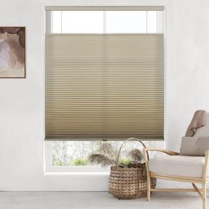 LazBlinds Top Down Bottom Up (TDBU) Cordless Cellular Shades, Light Filtering Honeycomb Shades Thermal Insulation Noise Reduction Blinds for Windows, 27" W x 64" H, Brown