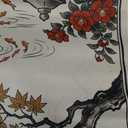 BNHJKFQZ Vintage Japanese Red Floral Mahjong Mat 31.5" x 31.5"