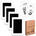 4-Pack Inkless Baby Hand and Footprint Kit - Mess Free Ink Pad for Newborn Keepsake, Dog Nose & Paw Print Kit, Clean Touch Ink Pad for Baby Hand & Footprints, Ideal New Mom Gifts (Jet Black)