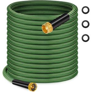 Garden Hose 75FT Non-Expandable Water Hose Flexible Kink-Free Lightweight Leak-Proof Sturdy Outdoor Hose Water Pipe for Garden Yard Lawn Camper 3/4 Inch Solid Brass Fittings
