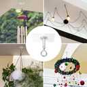 Adhesive Ceiling Hooks 4 Pack, Hold 25lbs, Extra Heavy Duty for Hanging Plants, Adhesive Stick On Outdoor Ceiling Hanger, No Drill & No Screw Stainless Steel Sticky Eyes Hooks