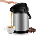 101Oz (3L) Airpot Coffee Carafe with Pump, Stainless Steel Double-wall Insulated Thermal Coffee Carafe Dispenser, 12 Hour Heat 24 Hour Cold Retention