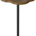 Modern Small End Table, Pedestal Side Table with Solid Wood Tabletop for Couch, Unique Accent Tables for Small Spaces, Living Room, Bedroom, Recliner, Office, Walnut