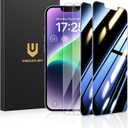 UNBREAKcable 4PCS Screen Protector for iPhone 14-2 Privacy Tempered Glass+2 Clear Glass Double Shatterproof [Easy Installation Frame] [9H Hardness] [Case Friendly] Anti-Scratch for iPhone 6.1 inch