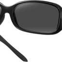 HAOLOTA Women's Polarized Sunglasses - Fashionable Wraparound Butterfly Design with UV400 Protection (A03 Black Frame/Grey Lens)