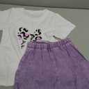 Azmxynol Kid Girls Clothes Outfits Bowknot T-Shirt + 2 In 1 Denim Short Skort Summer Clothing Set, Size 4-10 Years (Purple)