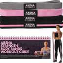 Arena Strength Long Fabric Full Body Resistance Bands Set of 4 and Pull Up Assistance Bands | Cloth Resistance Bands Loop with Fabric Exercise Resistance Bands Workout Guide