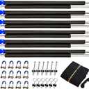 10/12/13/14FT Universal Trampoline Safety Enclosure Net Poles Replacement - Includes 6 Straight Poles,Safety Enclosure net, 2 Sets Mounting Hardwares