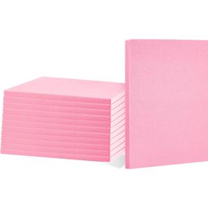 Frienda 12 Pcs Foam Board Bulk XPS Foam Sheet Panel for DIY Crafts Sculpture Modeling Floral Arrangements School Home Office Art (12" X 12" X 1/2",Pink)