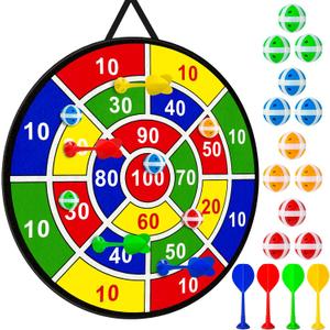 Large Dart Board Toys for Kids - 29'' Sticky Board with 12 Sticky Balls 4 Darts Indoor Outdoor Party Games Toys Easter Basket Stuffers Birthday Gifts for 3 4 5 6 7 8 9 10 11 12 Years Old Boys Girls