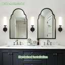MOKATNG [Hardwired] Wall Sconces Set of Two, Matte Black Bathroom Sconces with Milky White Glass, Modern Wall Light Fixtures for Bathroom Mirror Vanity, Living Room, Hallway, Stairway, Cabinet, Foyer, 15.5inch