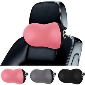 LIQUN Car Seat Neck Pillow, Skin Friendly Car Head Pillow, Memory Foam Neck Support, Driving to Relieve Neck Pain and Shoulder Pressure, (Pink)