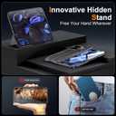 Kaiiecal for Pixel-9-Pro Fold Case Stand: Slim Hinge Case with Screen Protector - Support Wireless Charging - Full Body Soft Protective Phone Cover for Google Pixel 9Pro fold Black