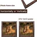 12x12 in Picture Frame set of 3, Horizontal and Vertical Formats for Wall Hanging, 12 x 12 Square Wall Gallery Poster Photo Frame Brown with Shatter Resistant Plexiglass,best gift