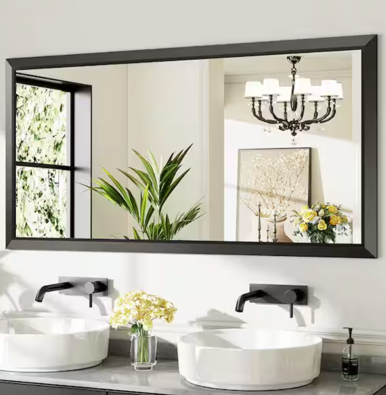 GODCHAR 60"x 30"

Bathroom Vanity Mirror

Rectangular Metal

Frame French Cleat Mounted Wall

Mirror Tempered Glass