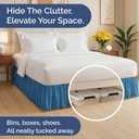 Bedskirt Queen Size Ruffle - 18 inch Drop Dust Ruffle Bed Skirt with Platform - Ultra-Soft, Easy Fit, Premium Hotel Quality - Wrinkle and Fade Resistant - for Women, Men, Kids and Teens - Denim Blue
