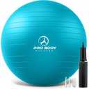 ProBody Pilates Yoga Ball - Fresh Colors Exercise Ball for Stability, Pregnancy, Workout, Physical Therapy & Birthing, Balance Ball Chair (Sky, 75 cm)