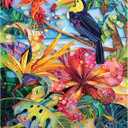 550 Pc Yulia Brodskaya Tropical Toucan Jigsaw Puzzle 24x18 – Hard and Challenging for Adults, Difficult Puzzle, Colorful Art Design, Leisure Activity Gift