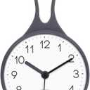 Mooas Loop Bathroom Clock (White, 3.16 x 1.31 x 6.02 inch), Waterproof Shower Clock, Kitchen Clock, Non-Ticking Battery Operated