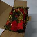 Glintoper Christmas Poinsettia Garland, 9 FT Lighted Artificial Garlands with Red Flowers, Battery Operated with Timer Poinsettia String Lights, Light up for Xmas New Year Holiday Home Decor