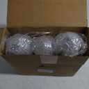 Weysat 3 Pack Halloween Disco Ghost Decor - 11.8" 15.7" and 19.7" DIY Glitter Ghost with LED String Lights Cute Spooky Halloween Party Decorations for Indoor Outdoor Front Porch Yard Garden Lawn