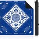 33" X 33" Blue Mahjong Table Mat, Waterproof Game Mat Rubber Mahjong Mats