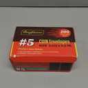 200 Pack #5 Black coin envelope 3.125 x 5.5 inches Kraft Envelopes Classic Small Parts Envelopes with Self Adhesive Gummed Flap for Coins Cash Credit Cards Seeds