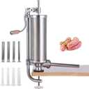 MASTER FENG Sausage Stuffer, Vertical Stainless Steel Sausage Maker Packed with 8 Tubes, Commercial and Household Use (5LBS VERTICAL)