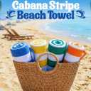 Utopia Towels Pack of 4 Cabana Beach Towels, Oversized 30 x 60 Inches Cotton Beach Towel Set, Smooth Ring Spun Texture for Pool and Swim Days, Modern Striped Design Bath Towels