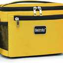 BEIMILY Lunch Box for Men/Women,Small Insulated Lunch Bag Tote,Small Lunch Bag for Work,Adult Lunch Box,Reusable Leakproof Soft Cooler Bag with Adjustable Shoulder Strap, Yellow