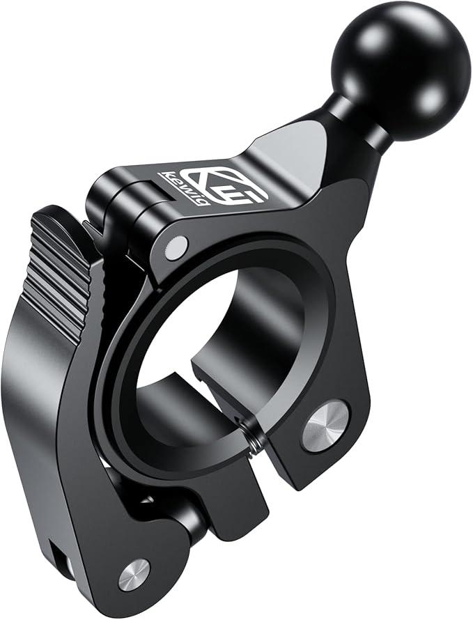BRCOVAN 17mm Ball Handlebar Clamp Mount Base, Fit for Round Rails 0.5'' / 0.875'' / 1'' / 1.125'' / 1.26'' in Diameter, Tool-Free Installation
