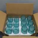 Vintage Glassware Drinking Glasses Set of 12,Light Blue 12oz & 15oz Hobnail Glass Cups,Embossed Water Tumbler,for Beer,Cocktail,Whiskey,Juice and Various Mixed Drinks- 1 Cleaning Brush