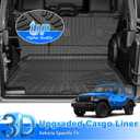 CARTIST Trunk Mat for Jeep Wrangler JL 2018-2026 Unlimited 4-Door, with Subwoofer (Not fit JK/4XE/2-Door), All Weather Cargo Liner with Backrest Mat for Wrangler JL Accessories, Rubber Car Mats