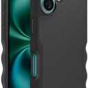 Smartish iPhone 16 Protective Magnetic Case - Gripzilla Compatible with MagSafe [Rugged + Tough] Heavy Duty Grip Armored Slim Cover w/Drop Tested Protection for Apple iPhone 16 - Black Tie Affair