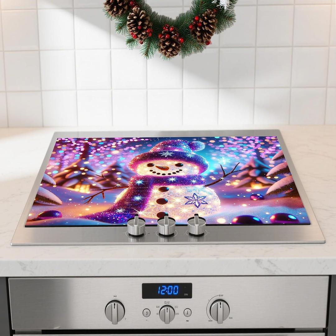 3 x Nuxovilar Cute Snowman Stove Cover Diatom Mud 28.35x20.47 In