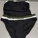 Daci Bandeau Tankini Swimsuits for Women - Two Piece Ruched Tummy Control Bathing Suit Strapless Swimwear with Bottom Size XL