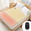 Caperia Heated Mattress Pad Quilted Multizone Electric Mattress pad Individual Body & Feet Bed Warmer 9 Heat Settings 1-12 Hours Auto Off Deep Pocket Fast Heating Machine Washable Twin Plus 39''x80'', Twin XL
