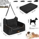 Dog Car Seat for Dogs - Memory Foam Dog Booster Seat for Under 55Lbs or 2 Small Dogs-Detachable and Washable Travel Bed with Thick Cushion and Storage Pockets-Black