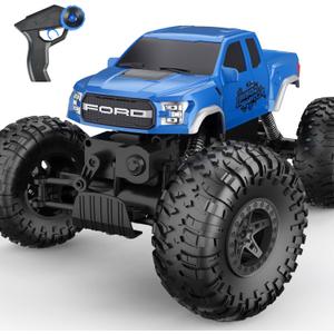 DOUBLE E Ford Raptor F150 RC Car 4WD Monster Trucks for Boys,11 Inches Off Road Crawler Vehicle RC Truck Toy Gift for Boys Girls 6 7 8-12 Years-Blue