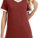 Xelky Womens Short Sleeve T-Shirts V Neck Summer Casual Basic Workout Tops (M)