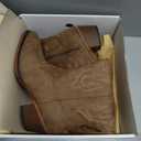 Rollda Cowboy Boots for Women Western Cowgirl Boots Mid Calf Chunky Heel (Brown) 8