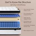 King Mattress 14 Inch - Medium Firm Hybrid Mattress King with Advanced Memory Foam & Zoned Pocket Springs for Pressure Relief and Motion Isolation | CertiPUR-US, Fiberglass-Free Mattresses in a Box (White)