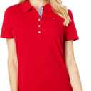 Tommy Hilfiger Solid Short Sleeve Polo (X-Large, Scarlet) (US 16-18)