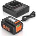40V Replacement for Black and Decker 40V Lithium Battery LBX2040 LBX2540 LBXR36 LBXR2036 LBX1540 LST136 LST540 with LCS40 LCS36 Black and Decker 3.5Ah Battery Charger
