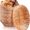 CEZOOWYEX 16 Pack Plastic Small Gift Baskets, Oval Wicker Bread Basket for Party, 9 x 6.5 x 2.48 Inch Empty Tabletop Fruit Vegetables Serving Baskets for Wedding, Mother's day, Christmas, Restaurant