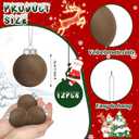 12 PCS Brown Velvet Christmas Balls Ornaments Christmas Tree Decorations 2.4 Inch Flocked Christmas Hanging Balls for Xmas Decorative Hanging Ornaments Party Wedding Family Gathering(Brown)