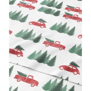 Flannel Christmas Sheets - 100% Cotton Flannel Sheet Set - Full Size - Extra Soft & Cozy - Thick Warm Heavyweight Winter Bed Set - Deep Pocket Holiday Bedding for Women, Men & Kids - Christmas Tree